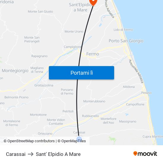 Carassai to Sant' Elpidio A Mare map