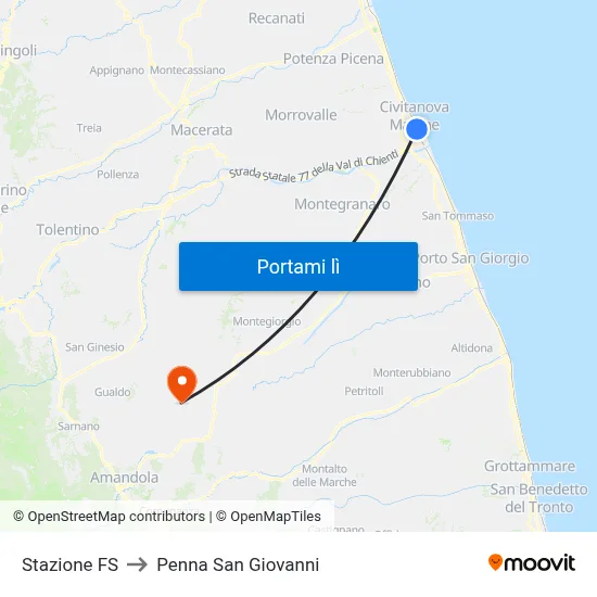 Stazione FS to Penna San Giovanni map