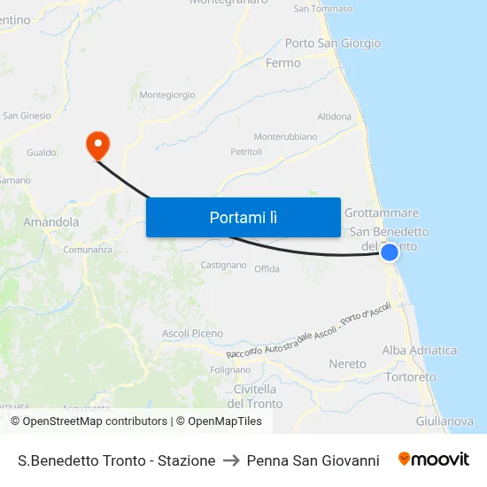 S.Benedetto Tronto - Stazione to Penna San Giovanni map