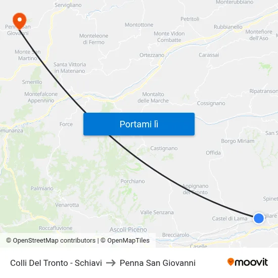 Colli Del Tronto - Schiavi to Penna San Giovanni map