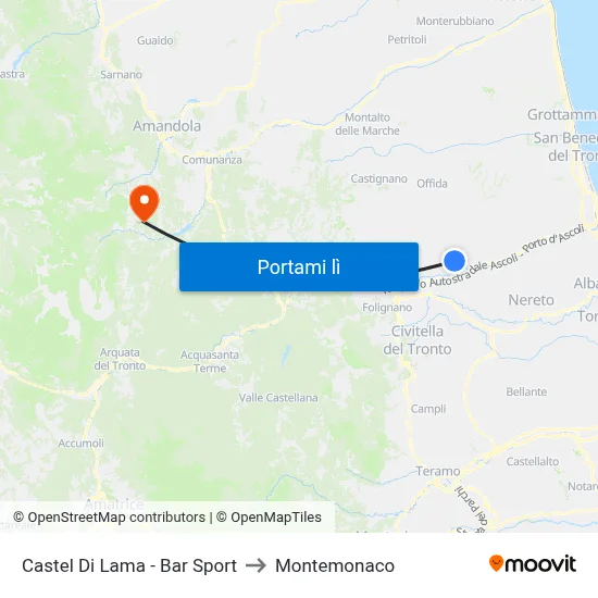 Castel Di Lama - Bar Sport to Montemonaco map