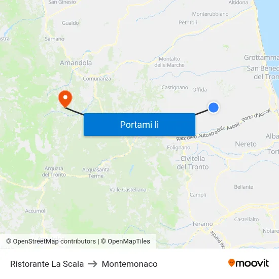 Ristorante La Scala to Montemonaco map