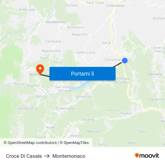 Croce Di Casale to Montemonaco map