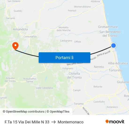 F.Ta 15 Via Dei Mille N 33 to Montemonaco map