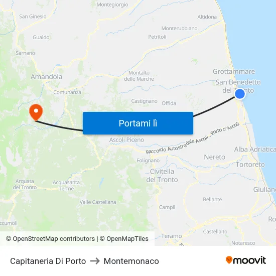 Capitaneria Di Porto to Montemonaco map