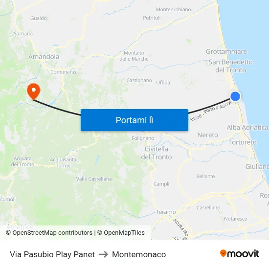 Via Pasubio Play Panet to Montemonaco map