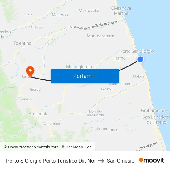 Porto S.Giorgio Porto Turistico Dir. Nor to San Ginesio map
