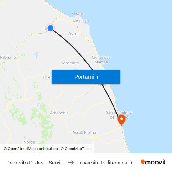 Deposito Di Jesi - Servizio Urbano to Università Politecnica Delle Marche map