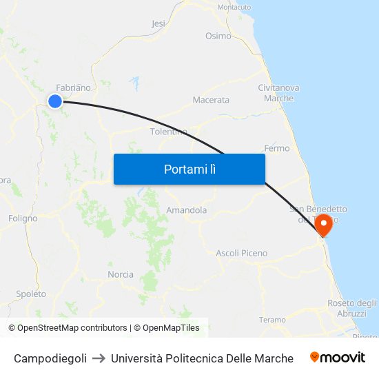 Campodiegoli to Università Politecnica Delle Marche map