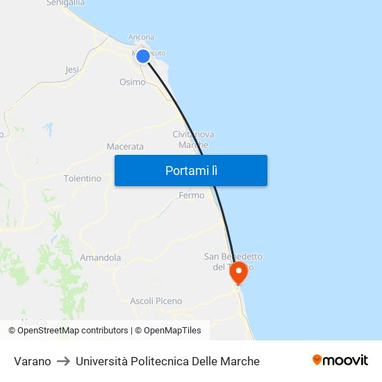 Varano to Università Politecnica Delle Marche map