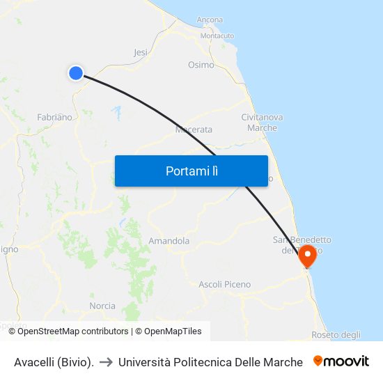 Avacelli (Bivio). to Università Politecnica Delle Marche map