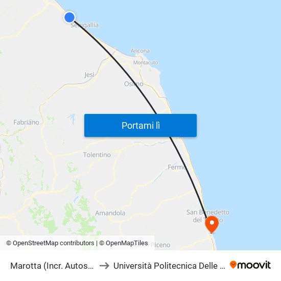 Marotta (Incr. Autostrada). to Università Politecnica Delle Marche map