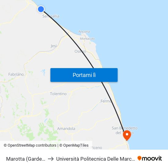 Marotta (Garden) to Università Politecnica Delle Marche map