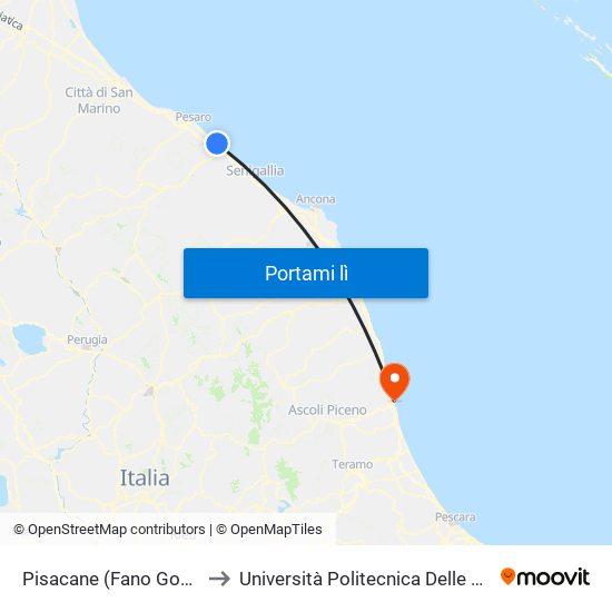 Pisacane (Fano Gomme) to Università Politecnica Delle Marche map