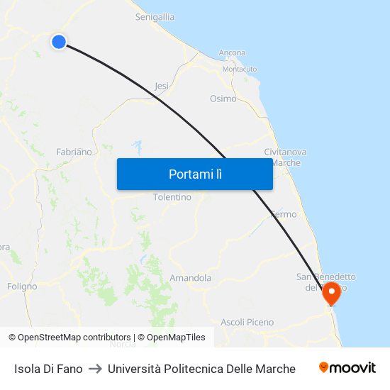 Isola Di Fano to Università Politecnica Delle Marche map