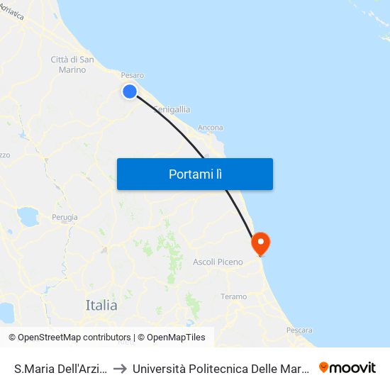 S.Maria Dell'Arzilla to Università Politecnica Delle Marche map