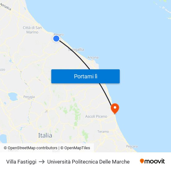 Villa Fastiggi to Università Politecnica Delle Marche map