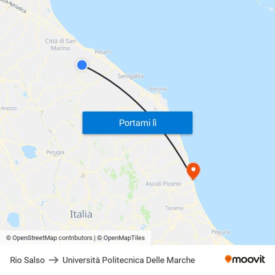 Rio Salso to Università Politecnica Delle Marche map