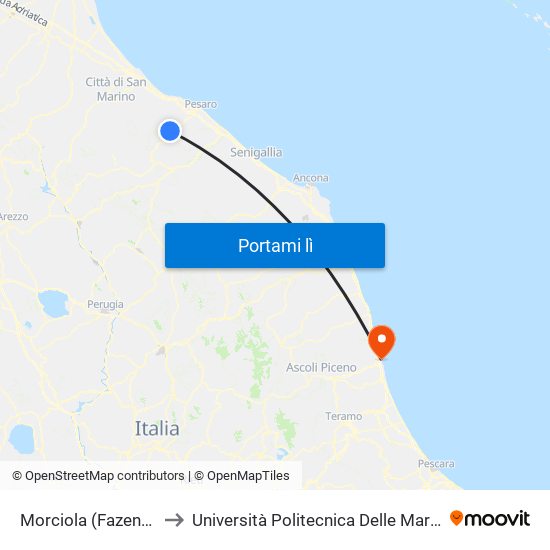 Morciola (Fazenda) to Università Politecnica Delle Marche map