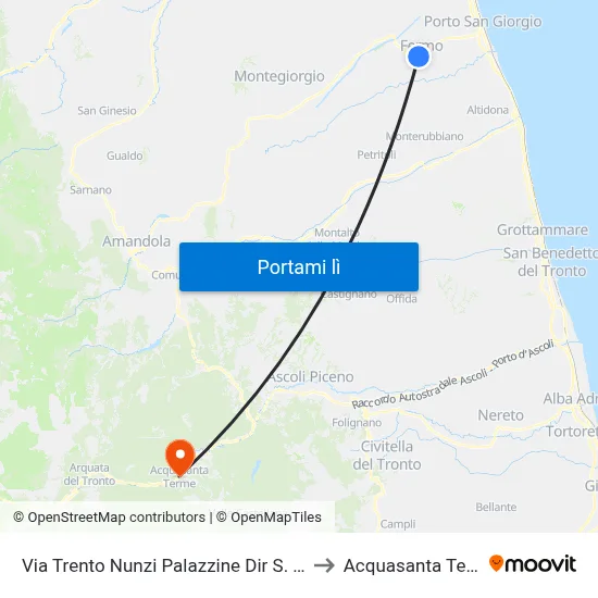 Via Trento Nunzi Palazzine Dir S. Cateri to Acquasanta Terme map