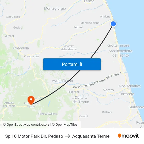 Sp.10 Motor Park Dir. Pedaso to Acquasanta Terme map