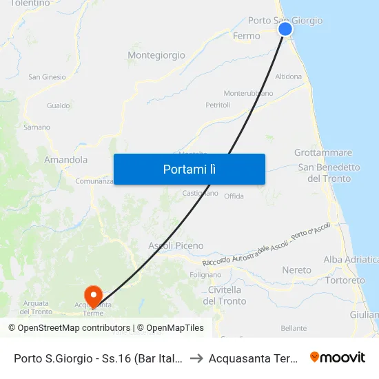 Porto S.Giorgio - Ss.16 (Bar Italia) to Acquasanta Terme map