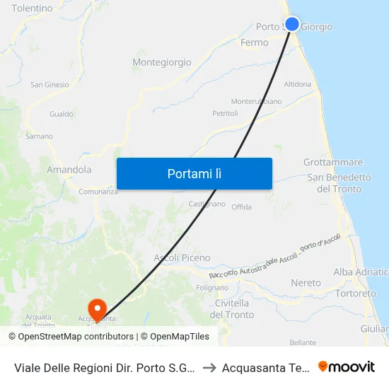Viale Delle Regioni Dir. Porto S.Giorgio to Acquasanta Terme map