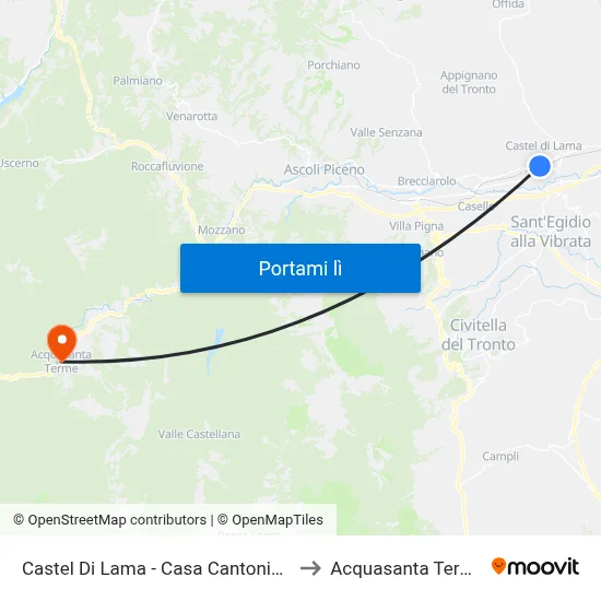 Castel Di Lama - Casa Cantoniera to Acquasanta Terme map