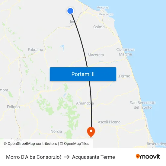 Morro D'Alba Consorzio) to Acquasanta Terme map