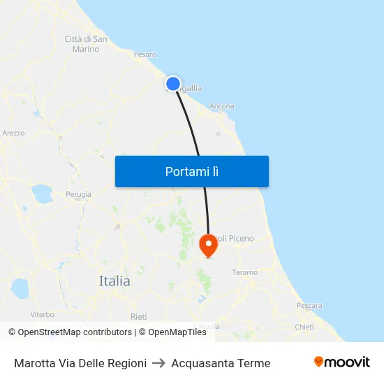 Marotta Via Delle Regioni to Acquasanta Terme map
