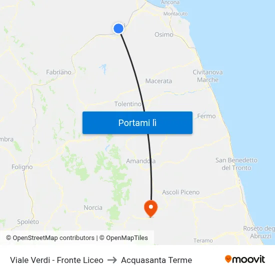 Viale Verdi - Fronte Liceo to Acquasanta Terme map