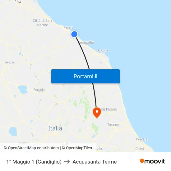 1° Maggio 1 (Gandiglio) to Acquasanta Terme map