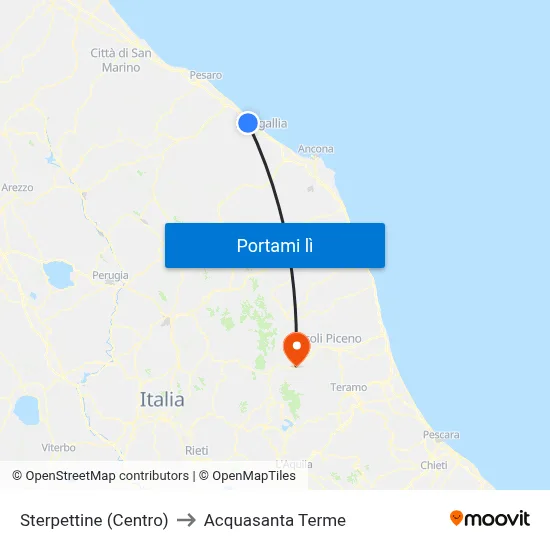 Sterpettine (Centro) to Acquasanta Terme map