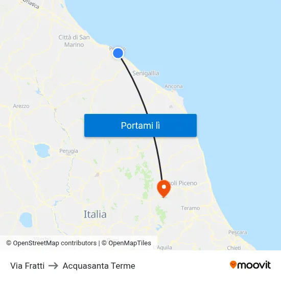 Via Fratti to Acquasanta Terme map