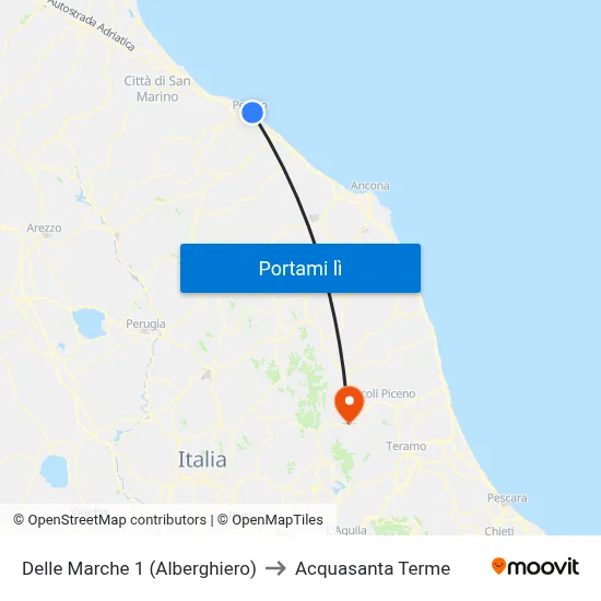 Delle Marche 1 (Alberghiero) to Acquasanta Terme map
