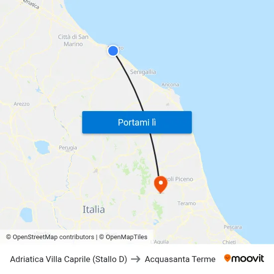 Adriatica Villa Caprile (Stallo D) to Acquasanta Terme map