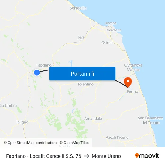 Fabriano - Localit Cancelli  S.S. 76 to Monte Urano map
