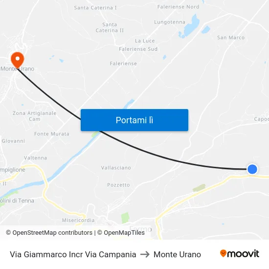 Via Giammarco Incr Via Campania to Monte Urano map