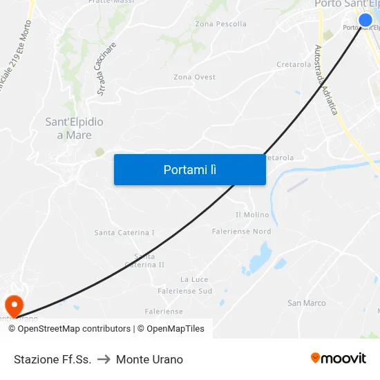 Stazione Ff.Ss. to Monte Urano map