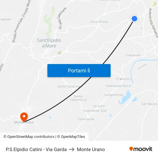 P.S.Elpidio Catini - Via Garda to Monte Urano map