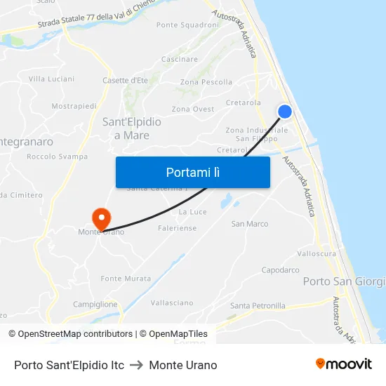 Porto Sant'Elpidio Itc to Monte Urano map