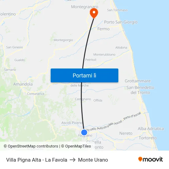 Villa Pigna Alta - La Favola to Monte Urano map