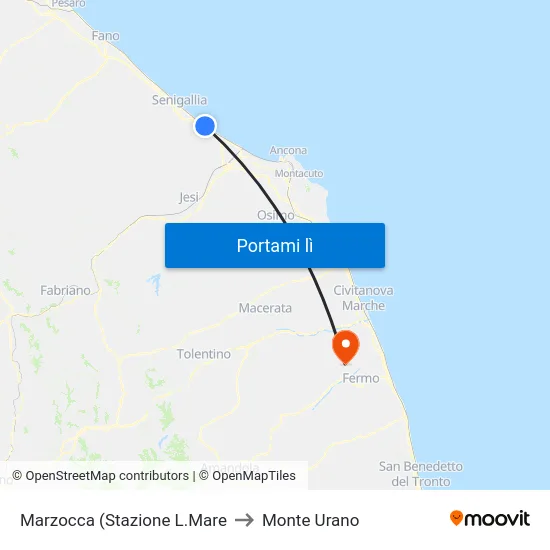 Marzocca (Stazione L.Mare to Monte Urano map