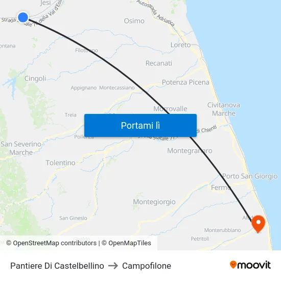 Pantiere Di Castelbellino to Campofilone map