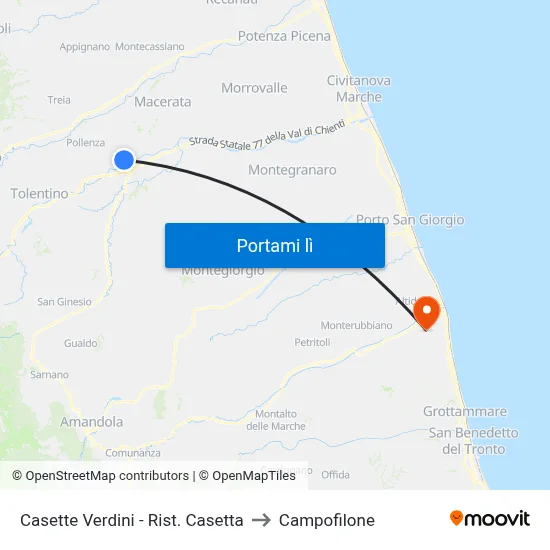 Casette Verdini - Rist. Casetta to Campofilone map