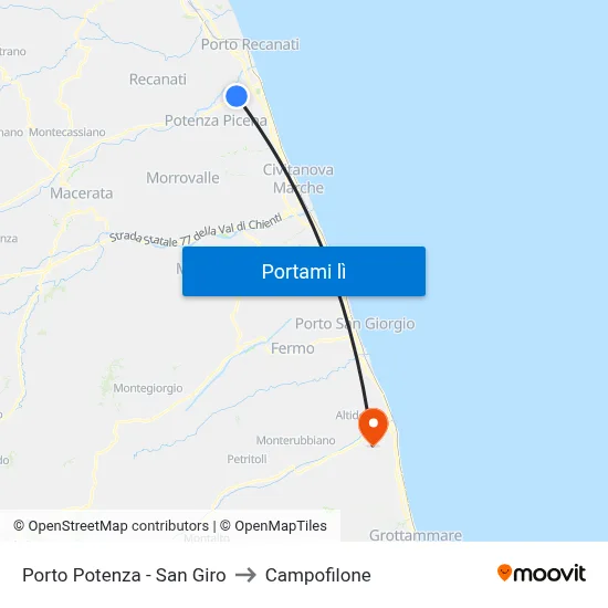 Porto Potenza - San Giro to Campofilone map