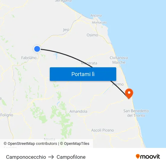 Camponocecchio to Campofilone map