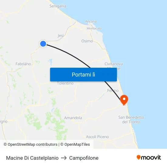 Macine Di Castelplanio to Campofilone map