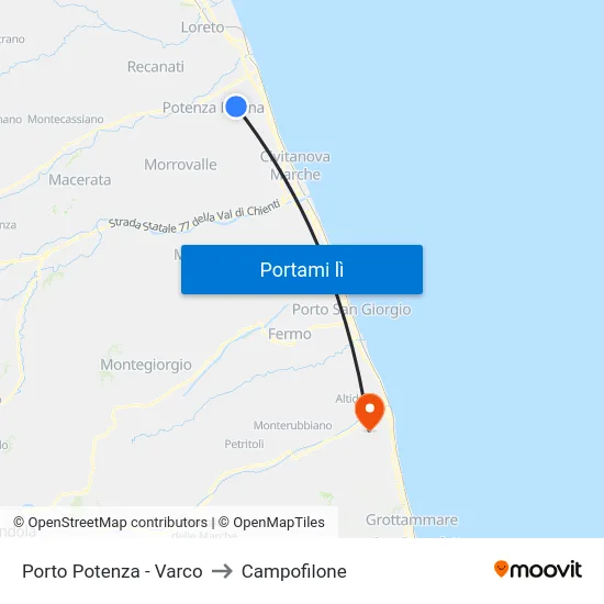 Porto Potenza - Varco to Campofilone map