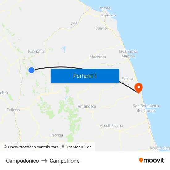 Campodonico to Campofilone map